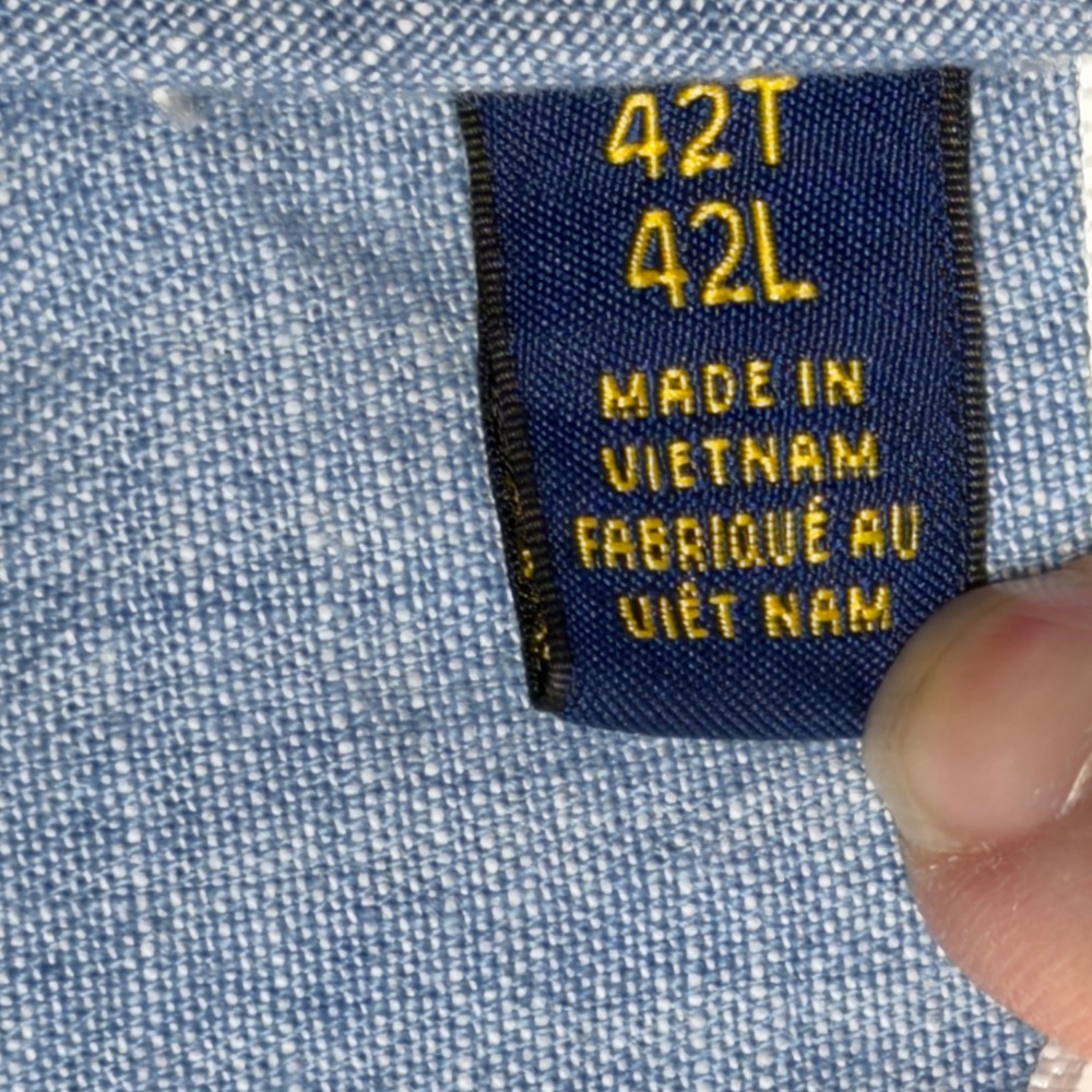 Polo Ralph Lauren Mens 42T Western Embroidered Chambray Shorts Blue Flag Skull - Picture 8 of 11